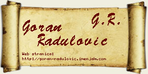 Goran Radulović vizit kartica